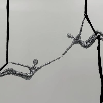 Women Acrobat Figure Wire Sculptures