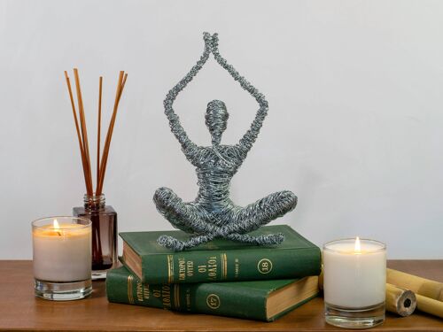 Yoga,Namaste,Handmade Wire Sculpture,Wire Figure