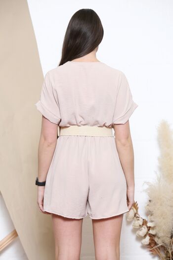 Combishort beige avec ceinture 3