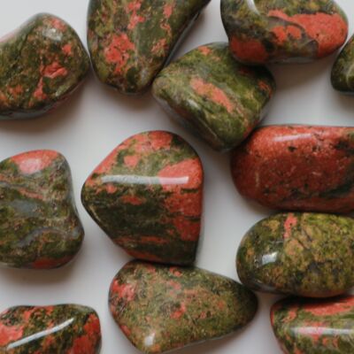 Unakite tumbled stones - large