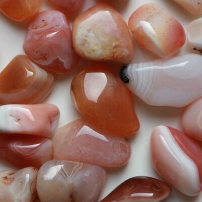 Orange chalcedony tumbled stone