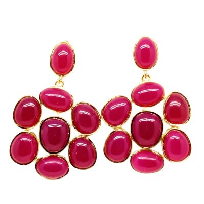 Alex Earrings with Fuchsia Chalcedony