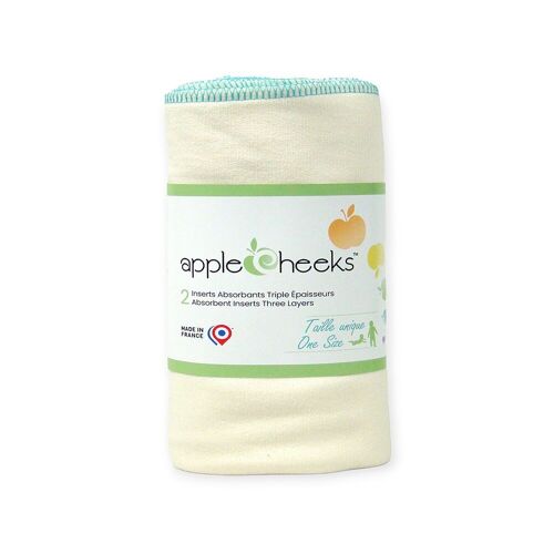 Lot de 2 Inserts TRIPLE EPAISSEUR  Viscose de bambou et coton bio - APPLECHEEKS