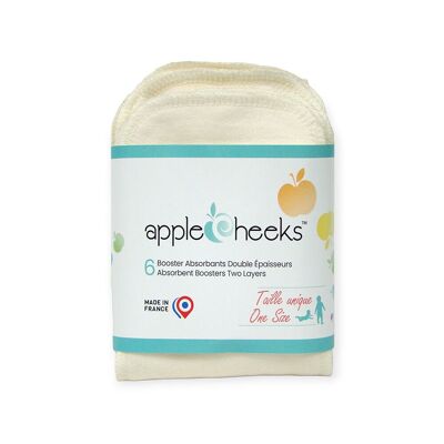 Pack of 6 DOUBLE THICKNESS Bamboo Viscose Boosters APPLECHEEKS