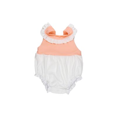 Anti-UV baby 1-piece swimsuit White, Peach