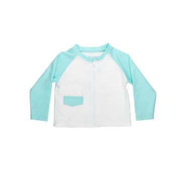 T-shirt anti-UV écoresponsable bébé Blanc, Menthe 1