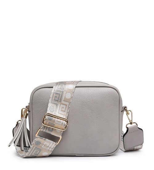 Interchangeable  Wide Strap Crossbody bag  multiple purposes Ladies  Shoulder bag with Adjustable removeable Strap --ZQ-123-1m grey