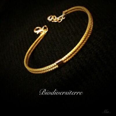 "2-strand" bracelet made of Capim Dourado, "Vegetal Gold"