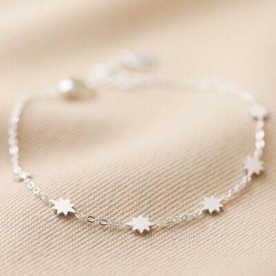 Pulsera Estrellada de Acero Inoxidable en Plata