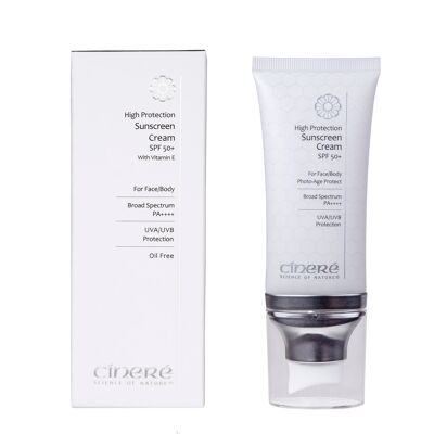 Cinere High Protection Sunscreen Cream SPF 50+ mit Vitamin E - 50 ml