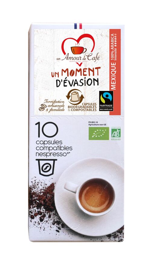 Café bio & équitable "Un Moment d'Évasion", MEXIQUE - Dosettes compatibles Nespresso®