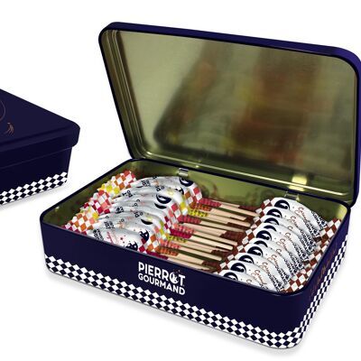 "La caja de coleccionista para los golosos" - 20 piruletas punta de lanza con sabores de frutas y caramelo