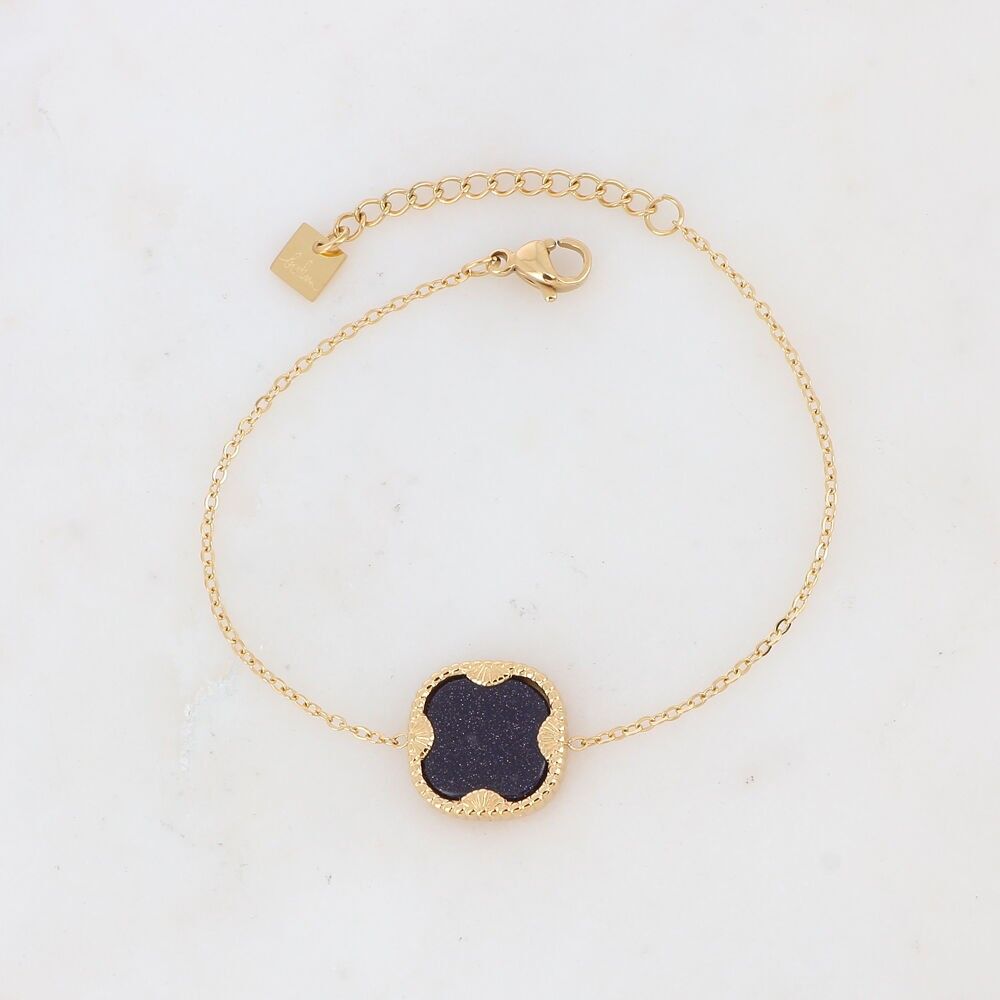 Bracciale Lloyd in oro con pietra di sabbia blu