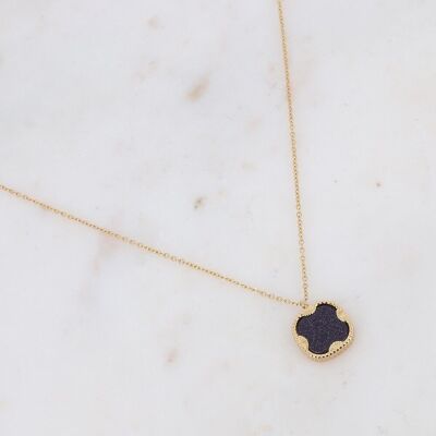 Gold Lloyd necklace with blue sand stone