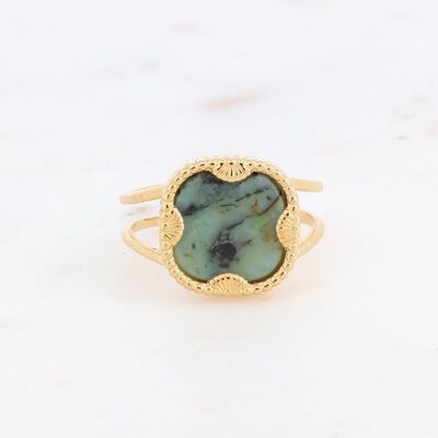 Lloyd golden ring with African Turquoise square stone