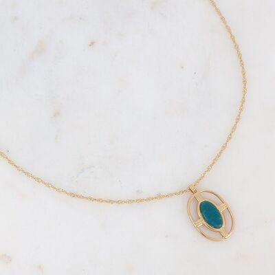 Golden Dianthe necklace with oval Apatite stone