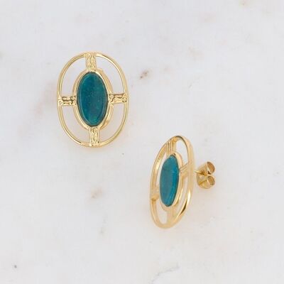 Golden Dianthe earrings with Apatite stone