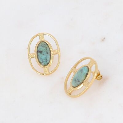 Golden Dianthe earrings with African Turquoise stone