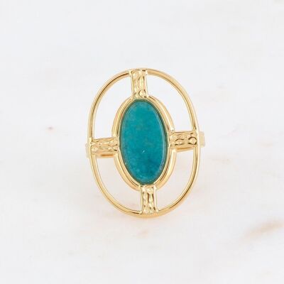 Golden Dianthe ring with Apatite stone