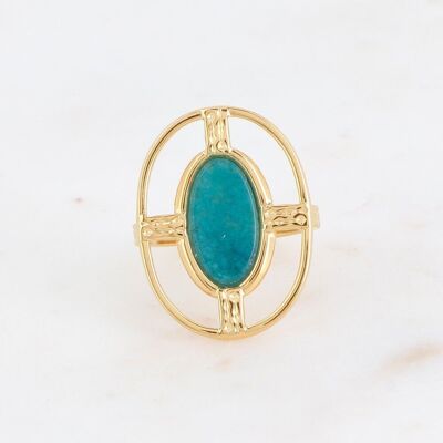 Anello Dianthe dorato con pietra di Apatite