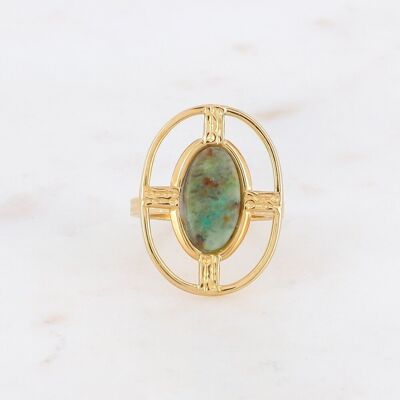 Golden Dianthe ring with African Turquoise stone