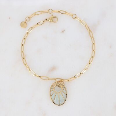 Gold Cameo bracelet with white acetate