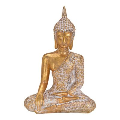 Buddha  aus Poly Gold (B/H/T) 30x43x19cm