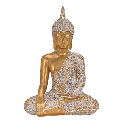 Buddha  aus Poly Gold (B/H/T) 22x32x14cm