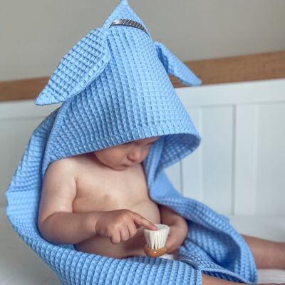 Ręcznik Wafel z Kapturkiem | Niebieski