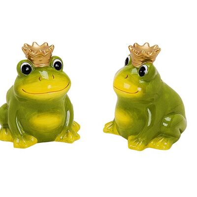 Spardose Frosch mit Krone aus Keramik, B12 cm