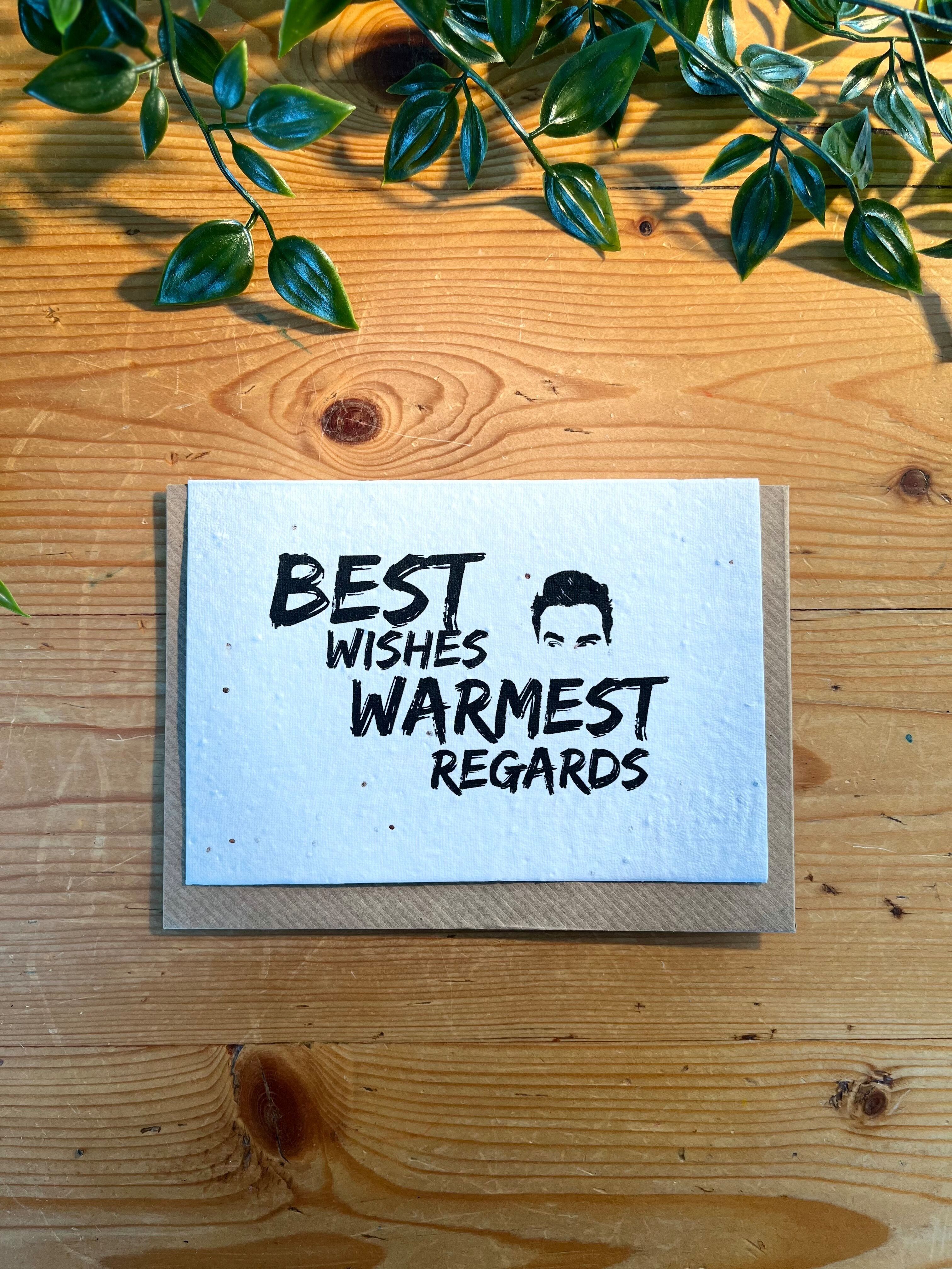 Mis mejores deseos, un cordial saludo - Tarjeta de semillas de papel