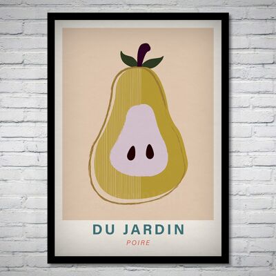 Poster di stampa d'arte moderna di frutta Pear Du Jardin