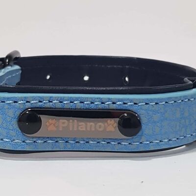 Collana in pelle PILANO celeste 63cm