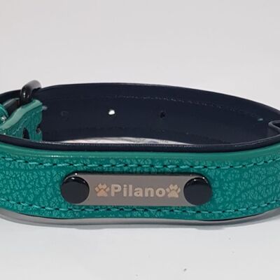 PILANO green leather necklace 63cm