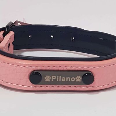 Leather necklace PILANO pink 63cm