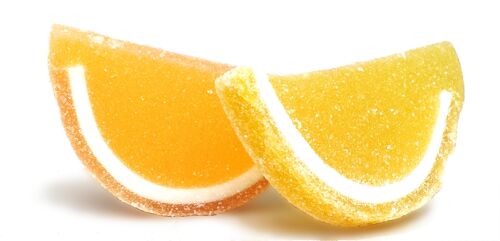 Apfelsinen- und Zitronengelee-Scheiben