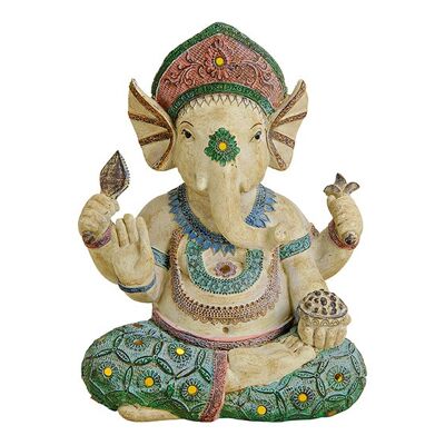 Ganesha aus Poly Bunt (B/H/T) 17x23x11cm