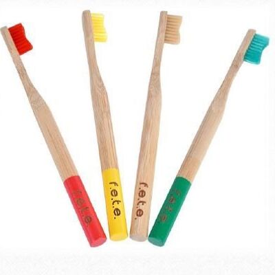 Fabulous Four Box - 4 spazzolini da denti in bambù - setole dure