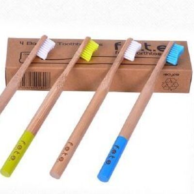 Confezione da 4 spazzolini medi in bambù