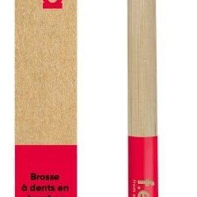 Brosse à dents en bambou medium - Rouge