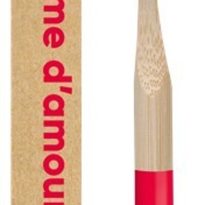 Cepillos de dientes infantiles de bambú - cerdas suaves - Rojo