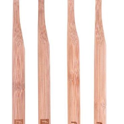 Confezione da 4 spazzolini da denti medi in bambù carbone