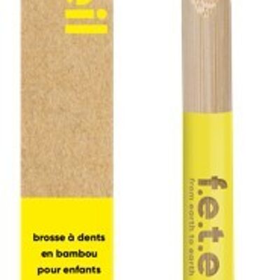 Cepillos de dientes infantiles de bambú - cerdas suaves - Amarillo