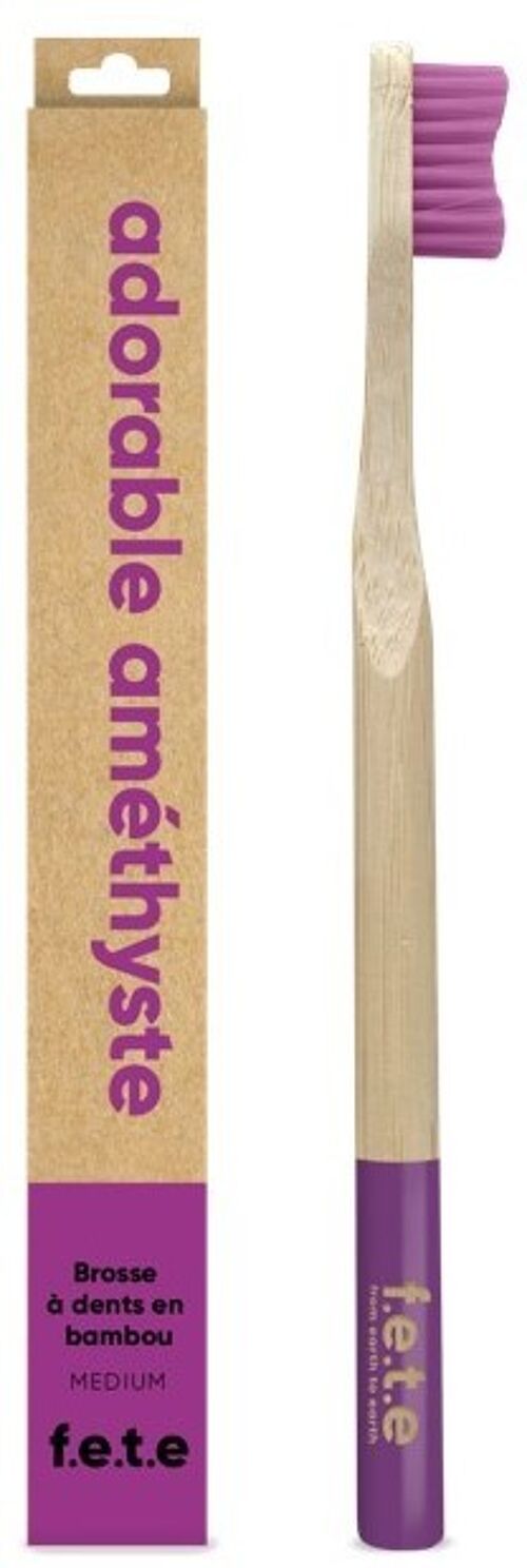Brosse à dents en bambou medium - Violet