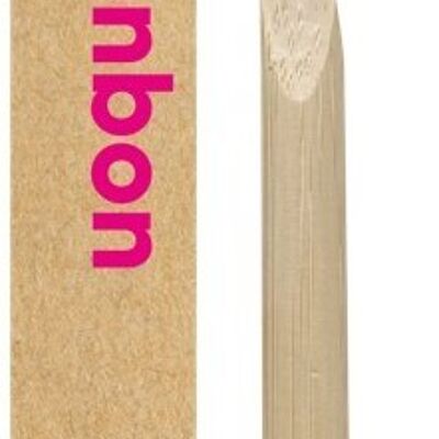 Cepillos de dientes de bambú con cerdas duras - Rosa