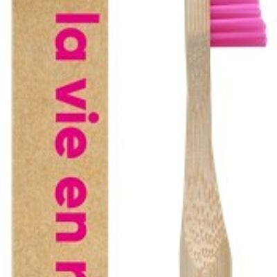 Children's bamboo toothbrushes - soft bristles - Pink