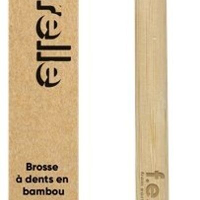 Brosse à dents en bambou medium - Blanc