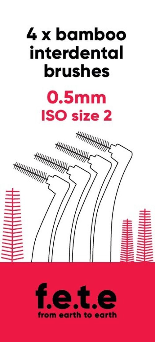 Brosses interdentaires Taille 2 (0.5mm) - Rouge - Boite de 4