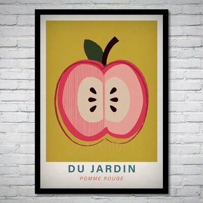 Poster con stampa d'arte moderna di frutta Apple Du Jardin