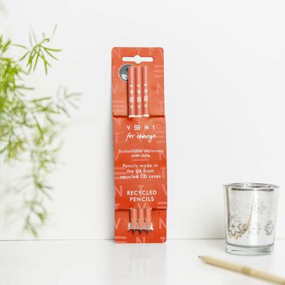 Pencils Pack of 3 recycled - Make a Mark Orange